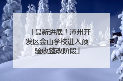 最新进展！漳州开发区金山学校进入预验收整改阶段